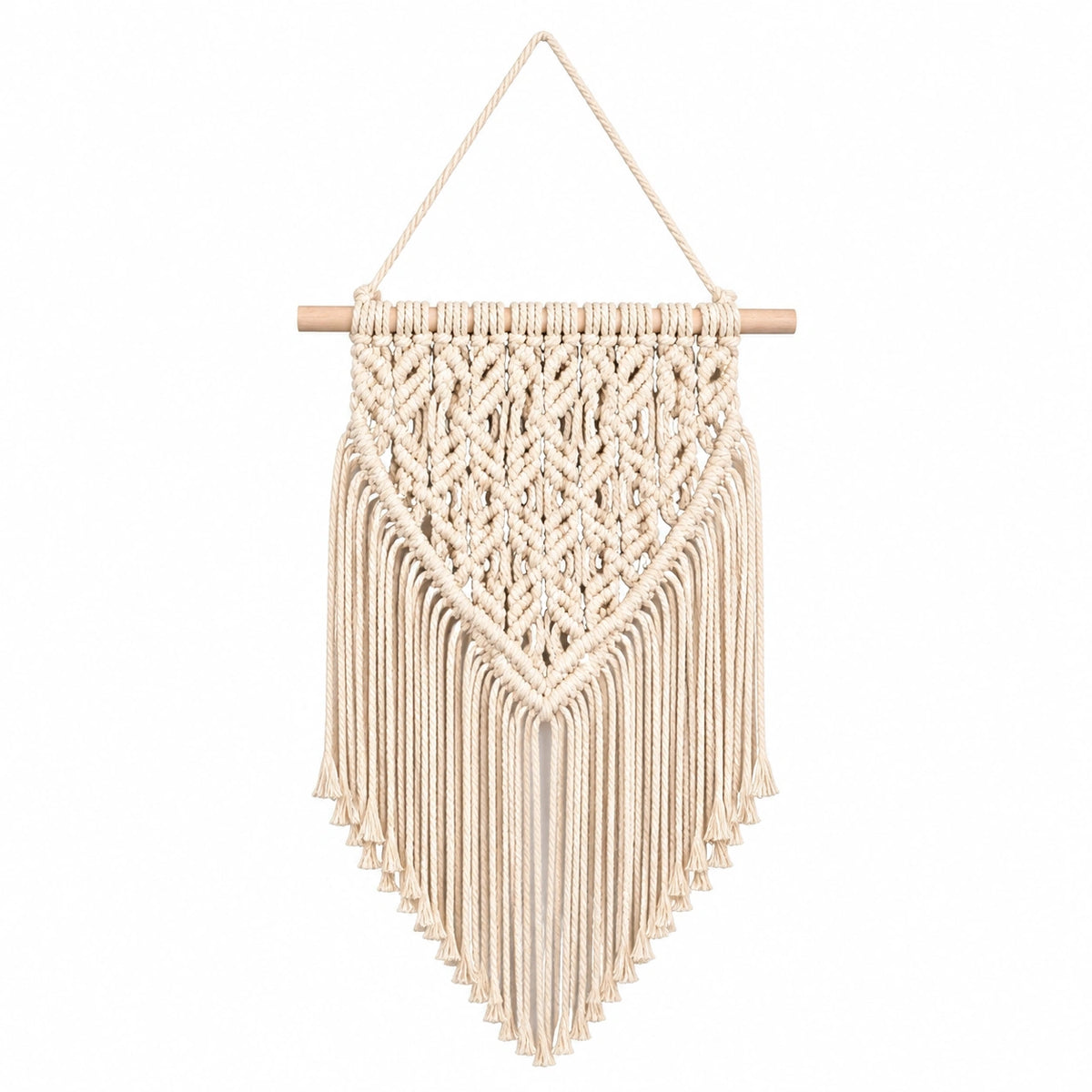 Makramee Wandbehang 50 x 85 cm Baumwollkordel Natur Wanddekoration im Boho-Stil
